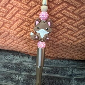Cute Fox Pen with Pink Accents